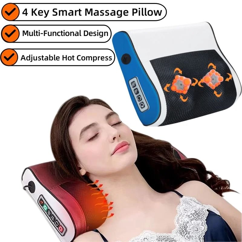 Contoured Massage Pillow With Heat And Vibration Therapy 6