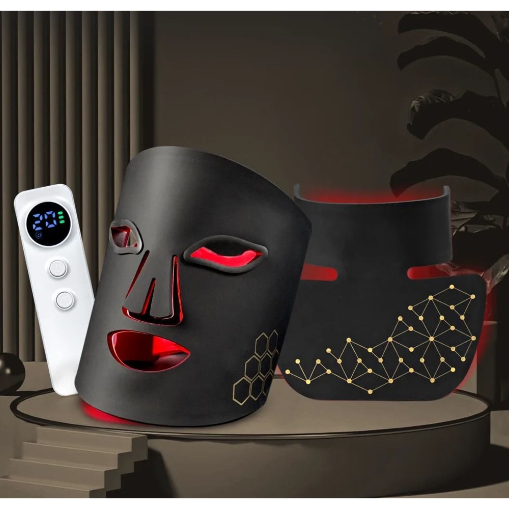 Rechargeable LED Face And Neck Therapy Mask With Infrared And Color Enhancement 1