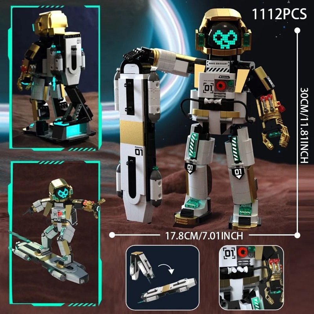 Creative Space Building Block Kits UFO Rocket Alien Astronaut Solar System 10