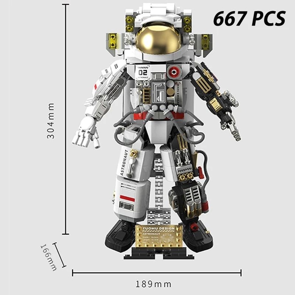 Creative Space Building Block Kits UFO Rocket Alien Astronaut Solar System 6
