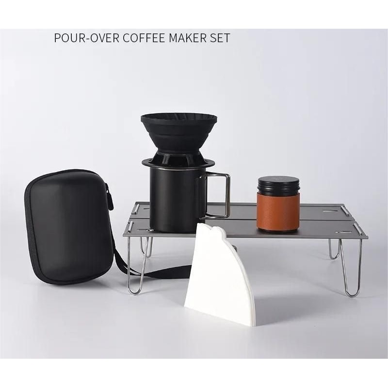 Travel Hand Brewed Coffee Set With Silicone Filter And Mug 9