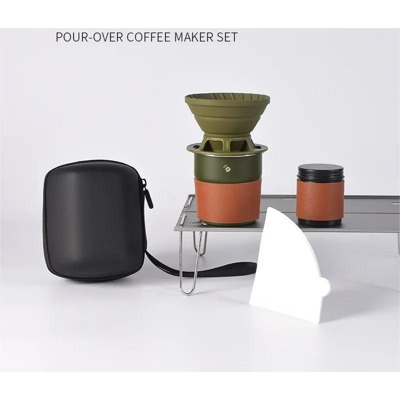 Travel Hand Brewed Coffee Set With Silicone Filter And Mug 10