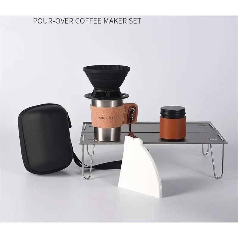 Travel Hand Brewed Coffee Set With Silicone Filter And Mug 6