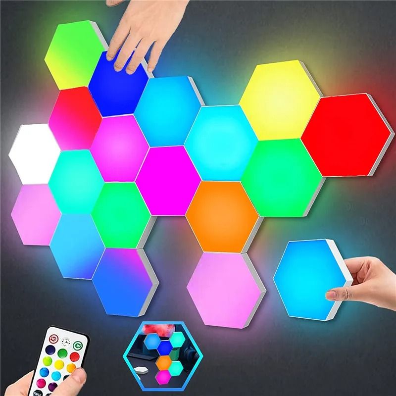 RGB Bluetooth LED Hexagon Wall Light With App And Remote Control 1