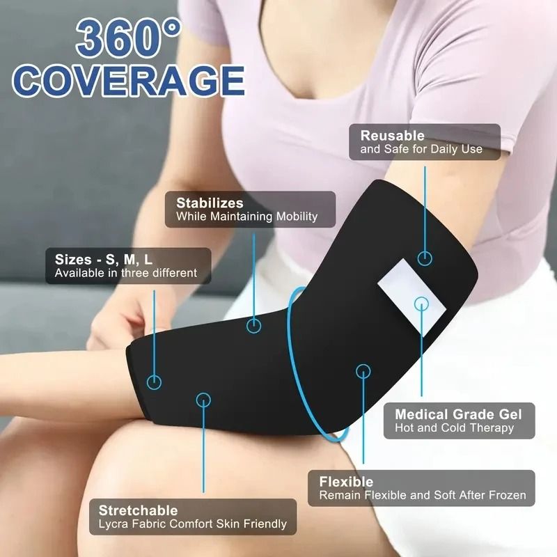 Multipurpose Ice Sleeve For Elbow Knee Ankle And Hand Hot Or Cold Therapy 3