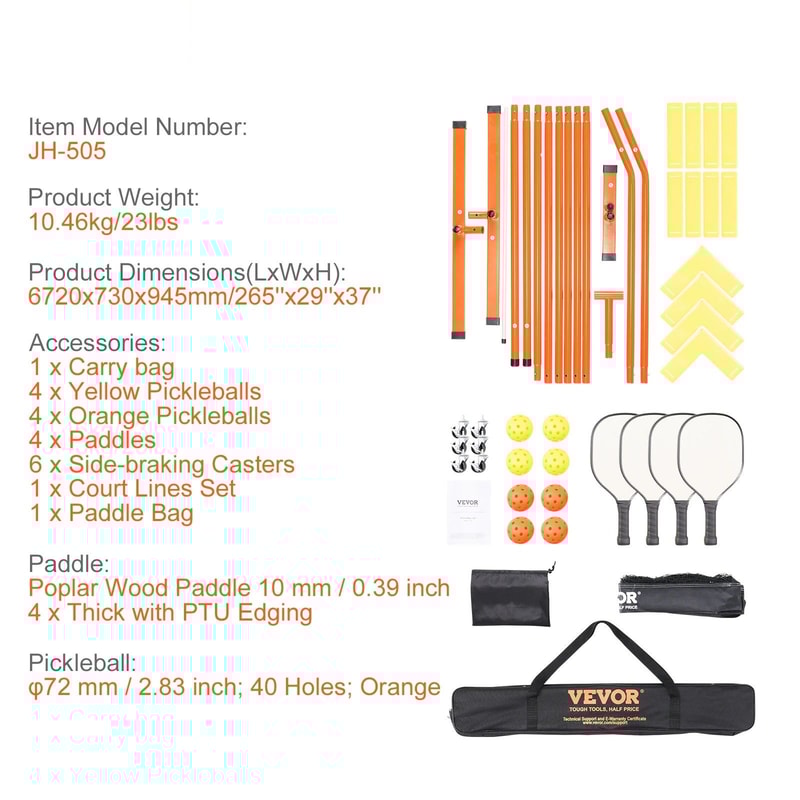 Portable 22 Foot Regulation Pickleball Net System 7