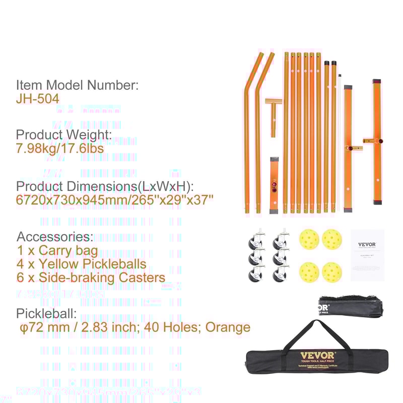 Portable 22 Foot Regulation Pickleball Net System 8