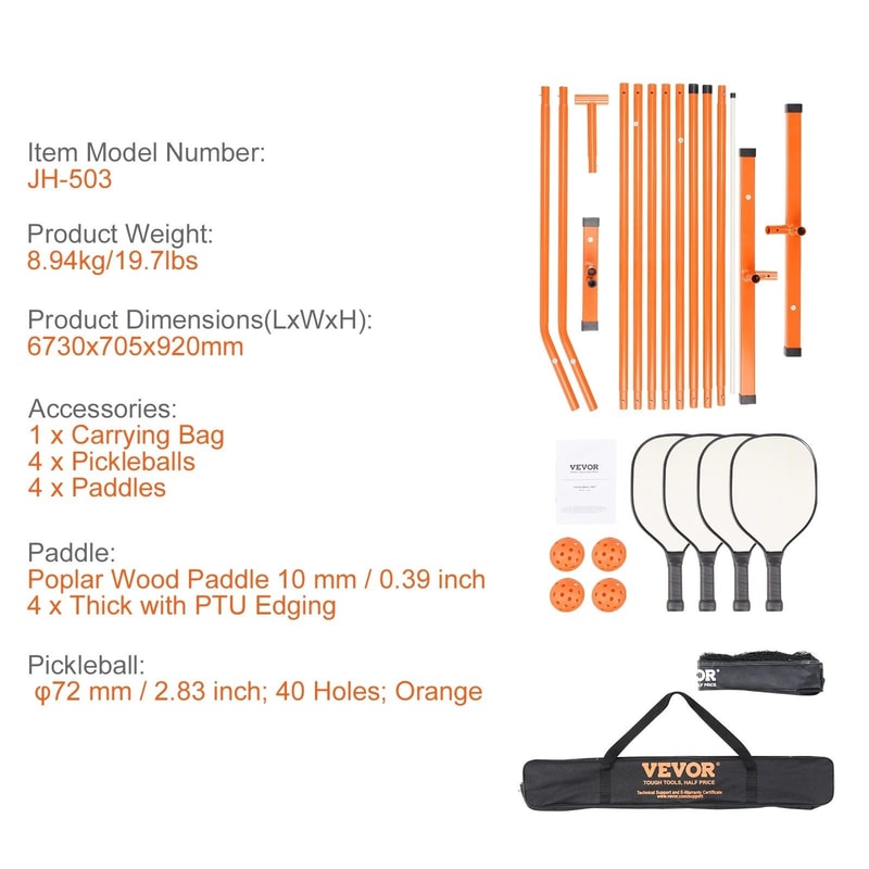 Portable 22 Foot Regulation Pickleball Net System 9