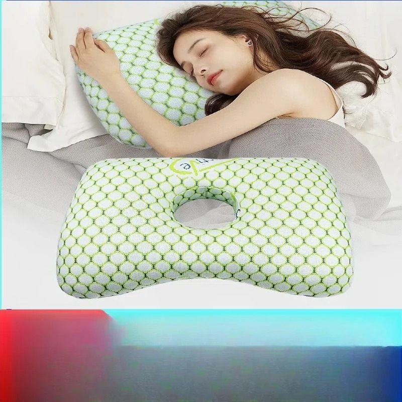 Bamboo Fiber Ear Hole Pillow For Comfortable Side Sleeping 0