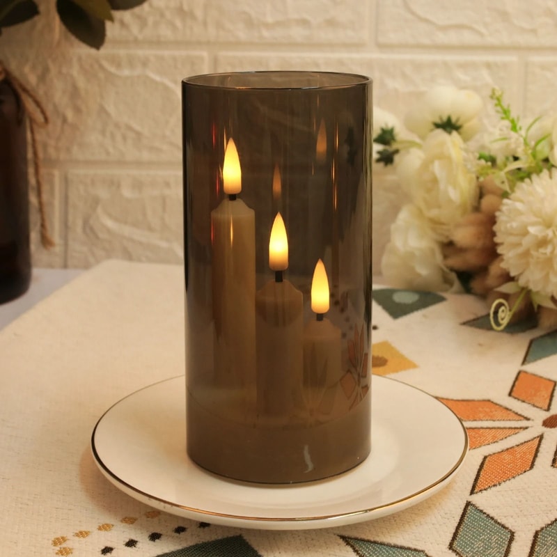 Flameless LED Window Candle With Lampshade 9