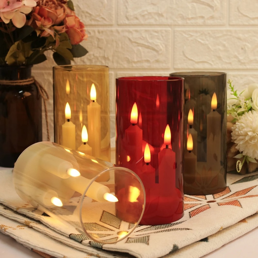 Flameless LED Window Candle With Lampshade 1