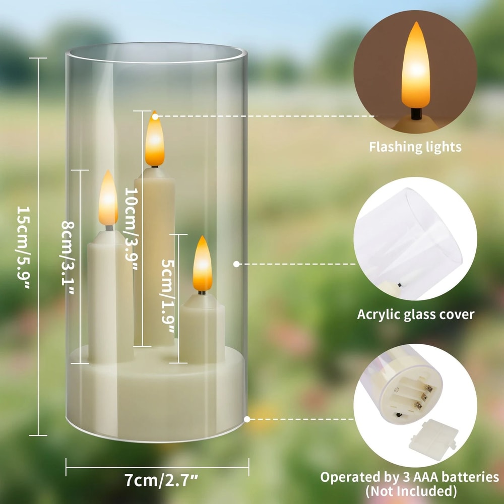 Flameless LED Window Candle With Lampshade 3