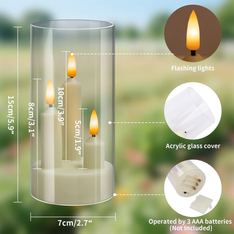 Flameless LED Window Candle With Lampshade 3