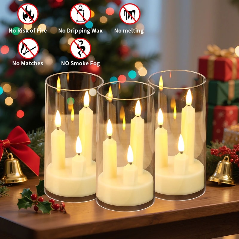Flameless LED Window Candle With Lampshade 4