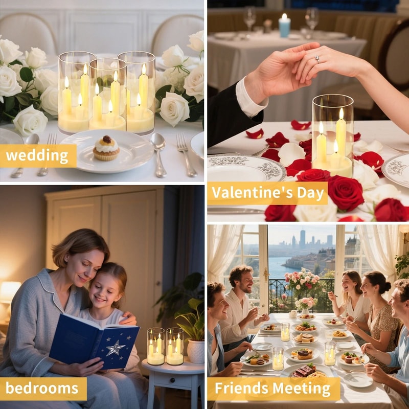 Flameless LED Window Candle With Lampshade 5