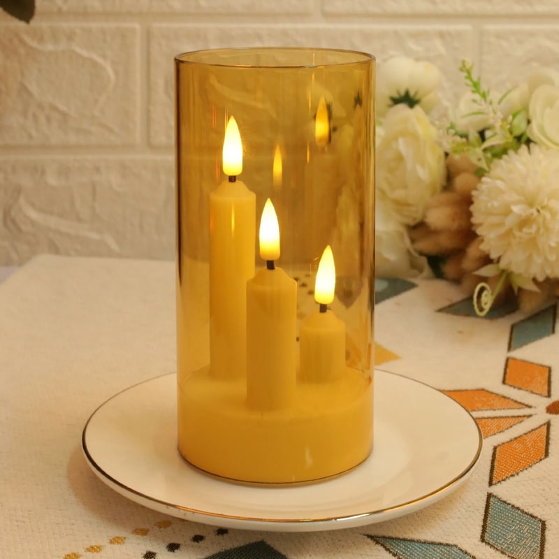 Flameless LED Window Candle With Lampshade 8