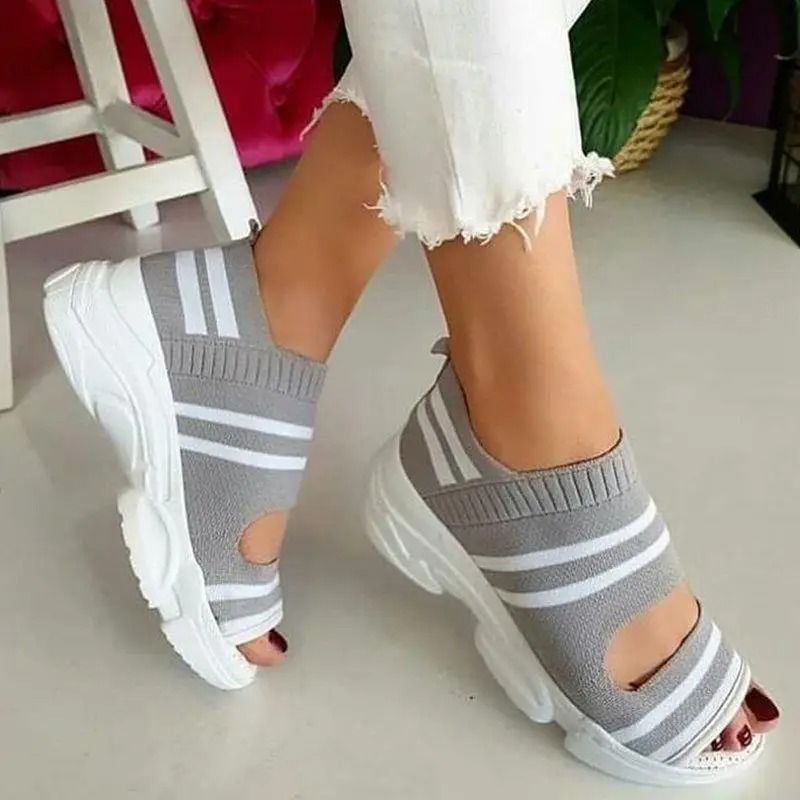 Casual Platform Peep Toe Knitted Sandals 1