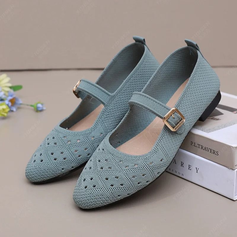 Comfort Knit Pointed Toe Ballet Flats Lightweight Breathable Slip On Loafers For Everyday Wear 6