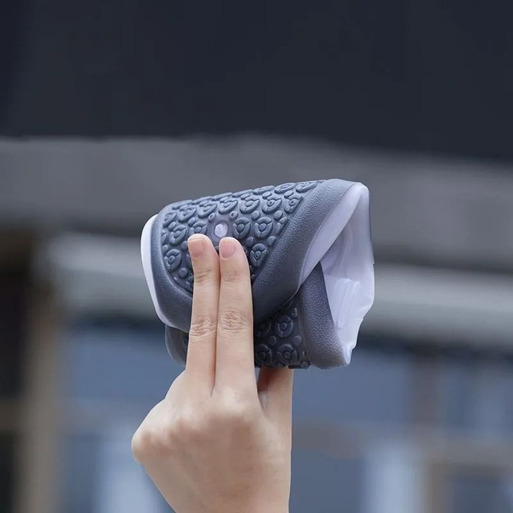 Two Tone Waterproof Shoe Covers Washable Anti Skid Durable Overshoes With Button 4