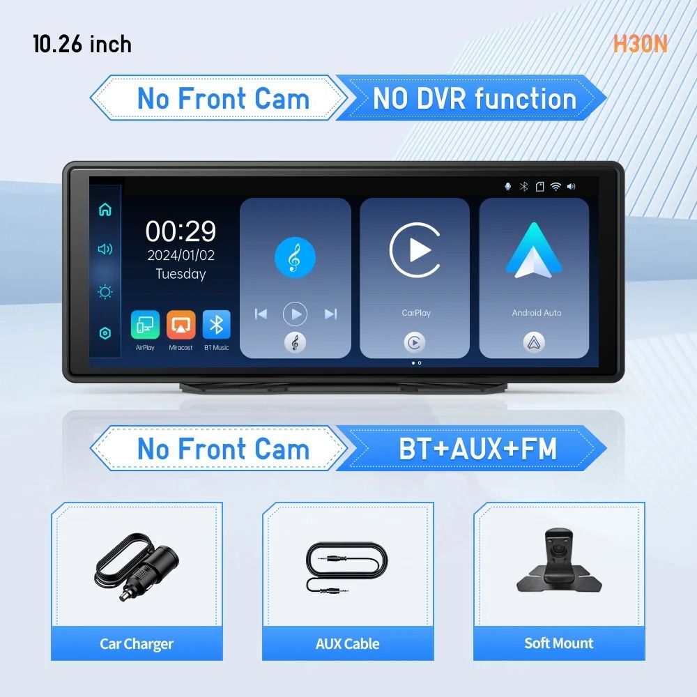 114 Inch 4K Dash Cam With Wireless CarPlay And Android Auto 5