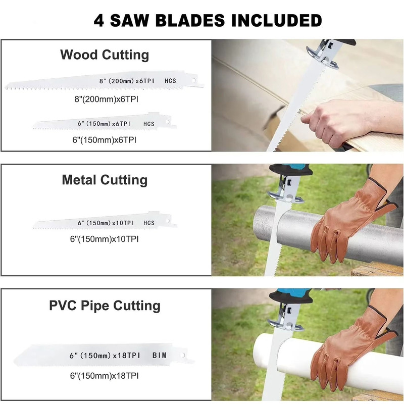 Cordless Reciprocating Saw Compatible With 18 V Batteries 4