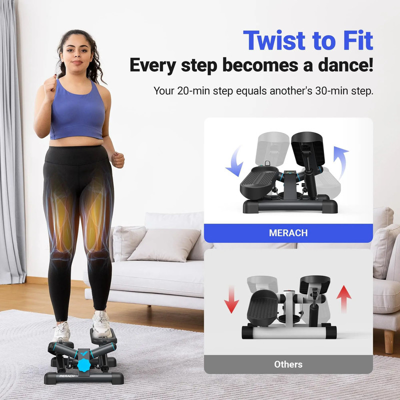 Compact Twist Stepper With Resistance Bands 1