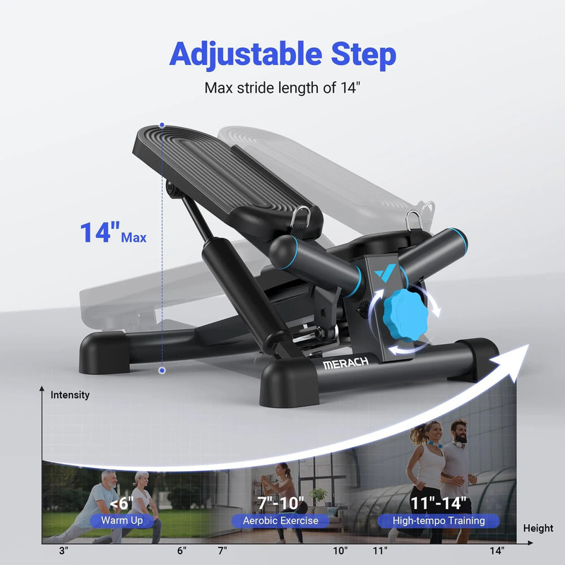 Compact Twist Stepper With Resistance Bands 3