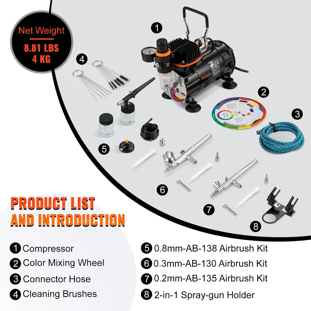 Professional Dual Action Electric Airbrush Kit 5