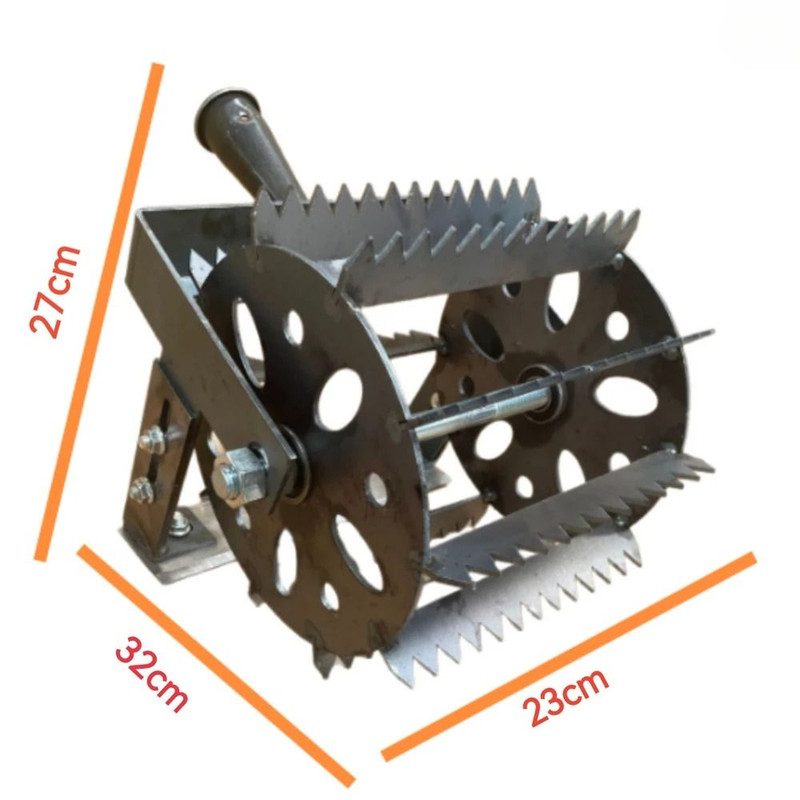 Wheeled Hand Push Weeder With Manganese Steel Saw Tooth Blades 4