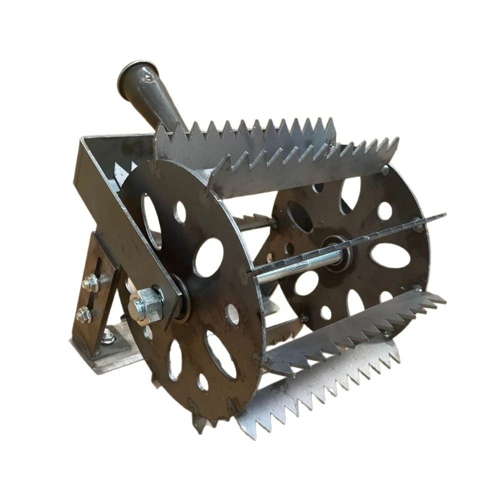 Wheeled Hand Push Weeder With Manganese Steel Saw Tooth Blades 5