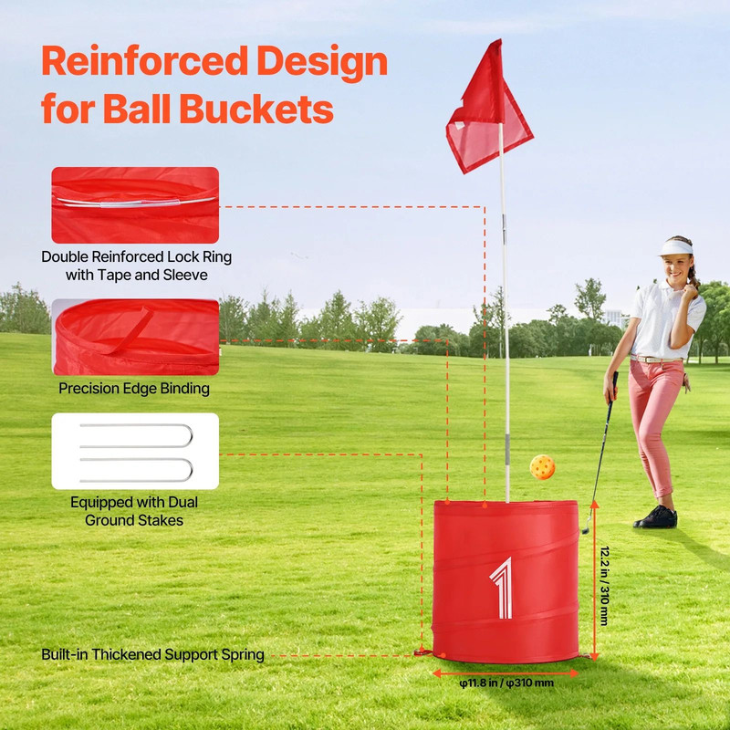 Portable Bucket Golf Game Set Outdoor Chipping Fun For All Ages 3
