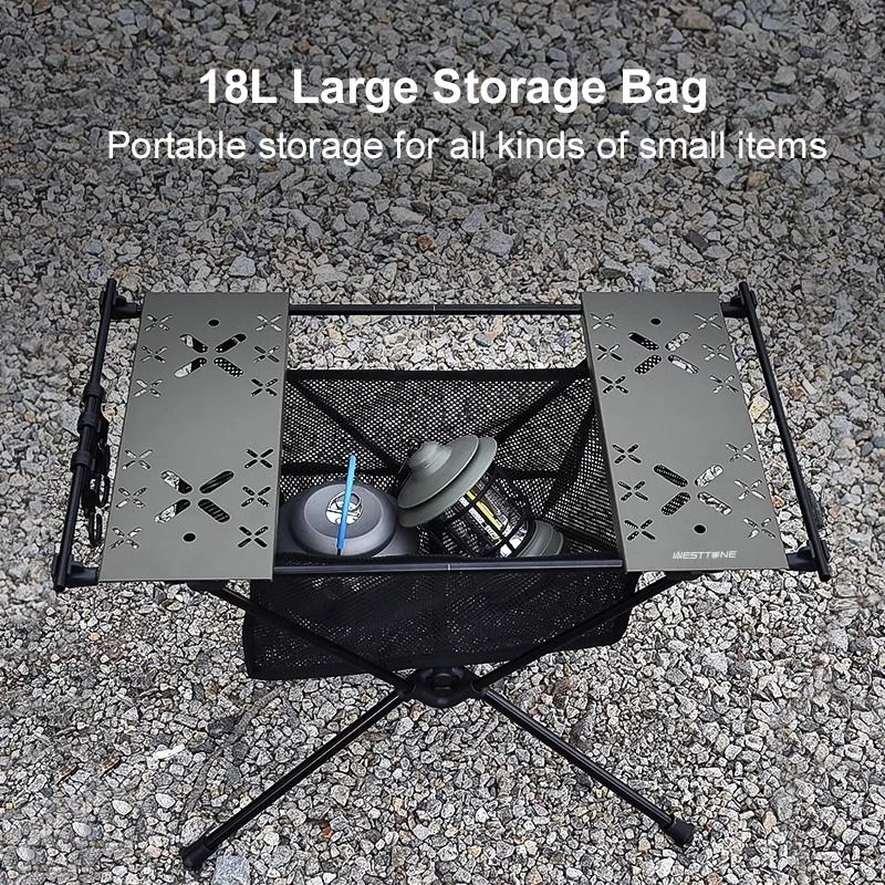 Lightweight Folding Camping Table With Storage Mesh Bag 2