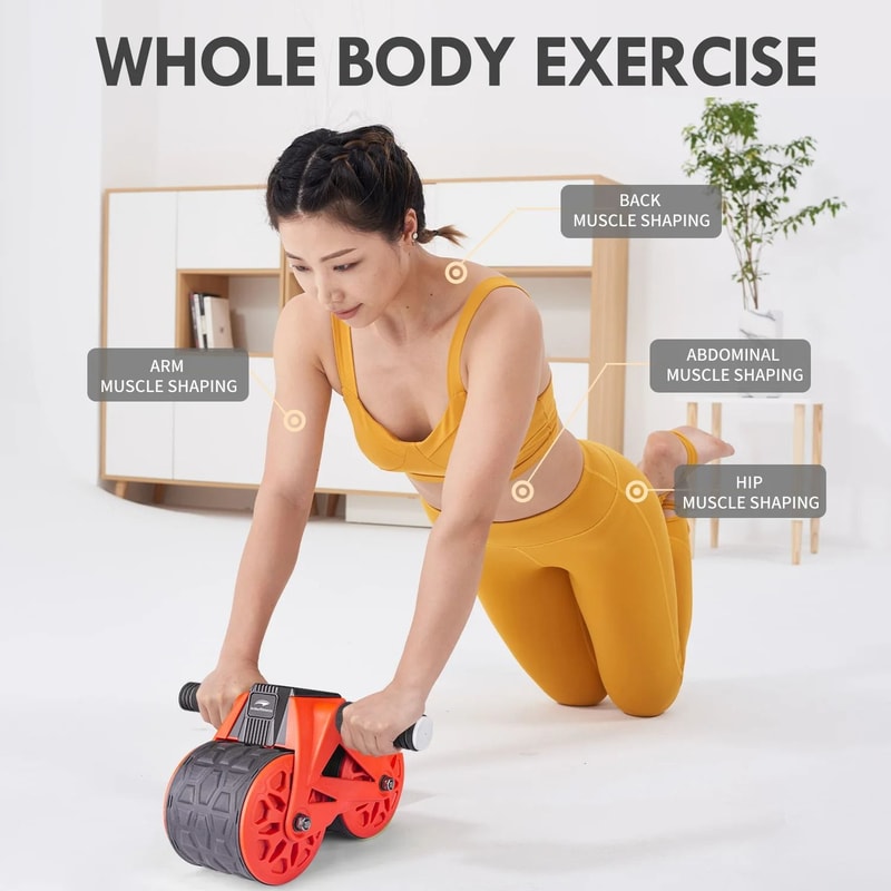 Self Returning Ab Wheel With Workout Display And Comfort Mat 5