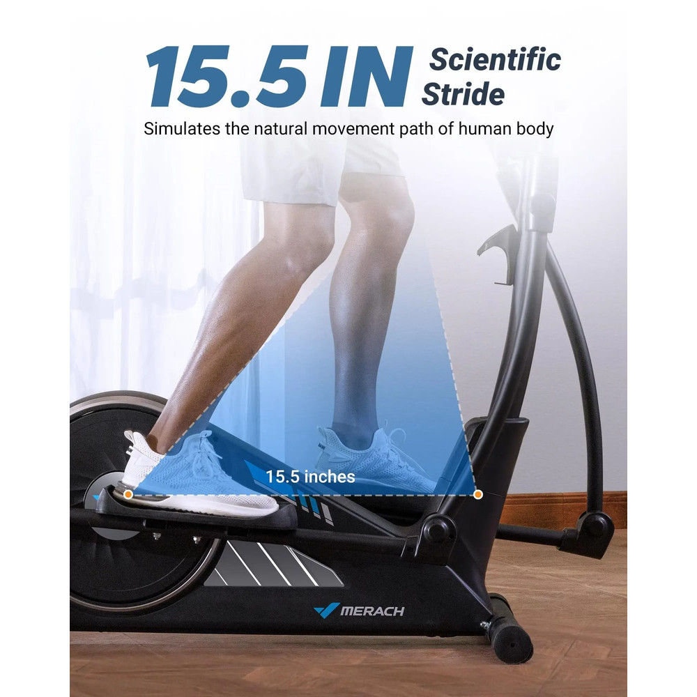 Quiet Magnetic Elliptical Trainer With Adjustable Resistance And App Support 1