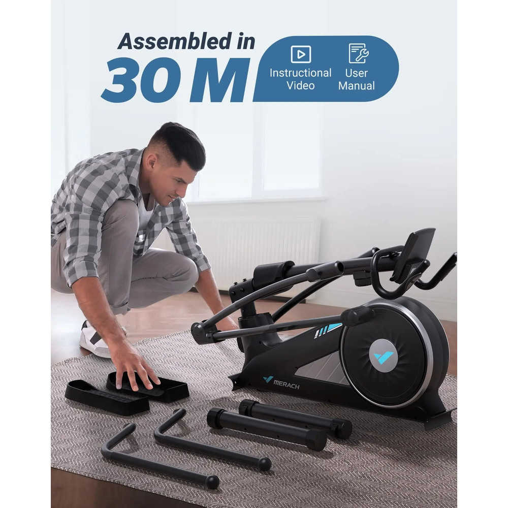 Quiet Magnetic Elliptical Trainer With Adjustable Resistance And App Support 3