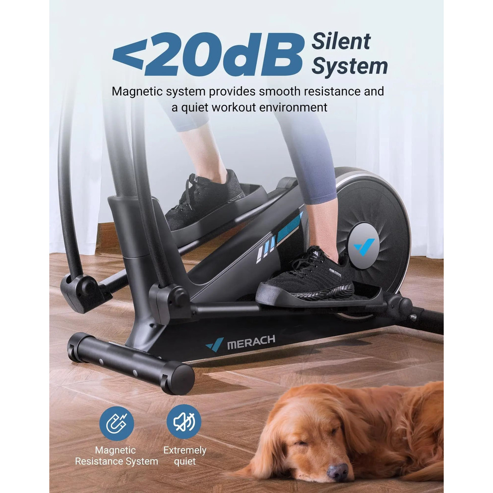 Quiet Magnetic Elliptical Trainer With Adjustable Resistance And App Support 4