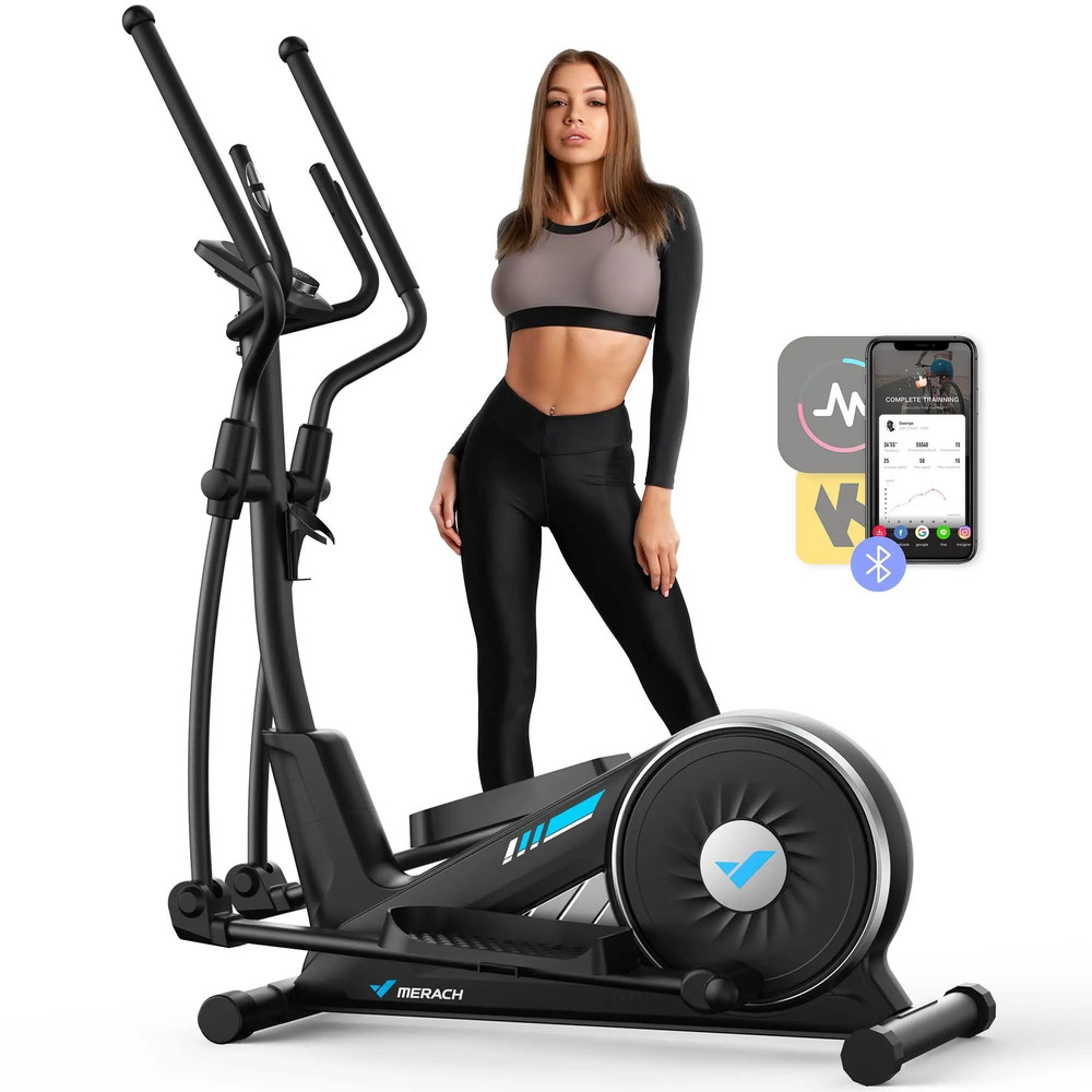 Quiet Magnetic Elliptical Trainer With Adjustable Resistance And App Support 6