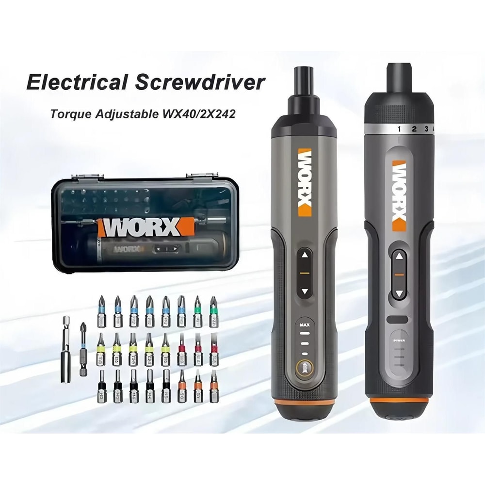 Compact USB Charged Cordless Screwdriver With 30 Bit Set For DIY Convenience 0