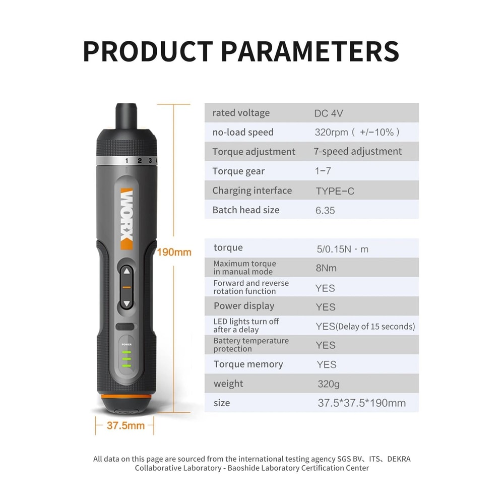 Compact USB Charged Cordless Screwdriver With 30 Bit Set For DIY Convenience 7