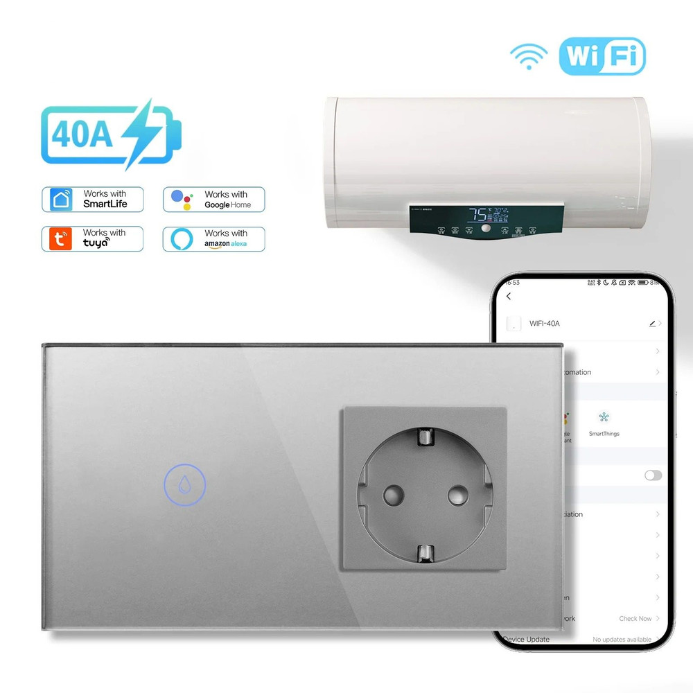 Smart Wall Switch For WiFi Controlled Water Heater With Voice And App Control 9