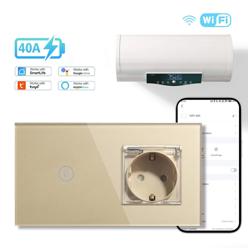 Smart Wall Switch For WiFi Controlled Water Heater With Voice And App Control 10