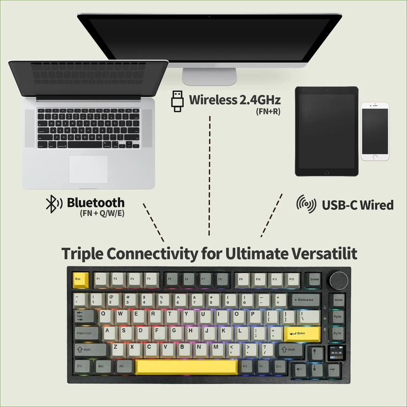 Premium Wireless Mechanical Keyboard With TFT Display 3