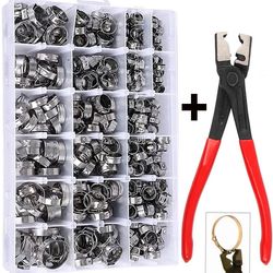 stainless steel hose clamp set with pliers for secure and leakproof connections