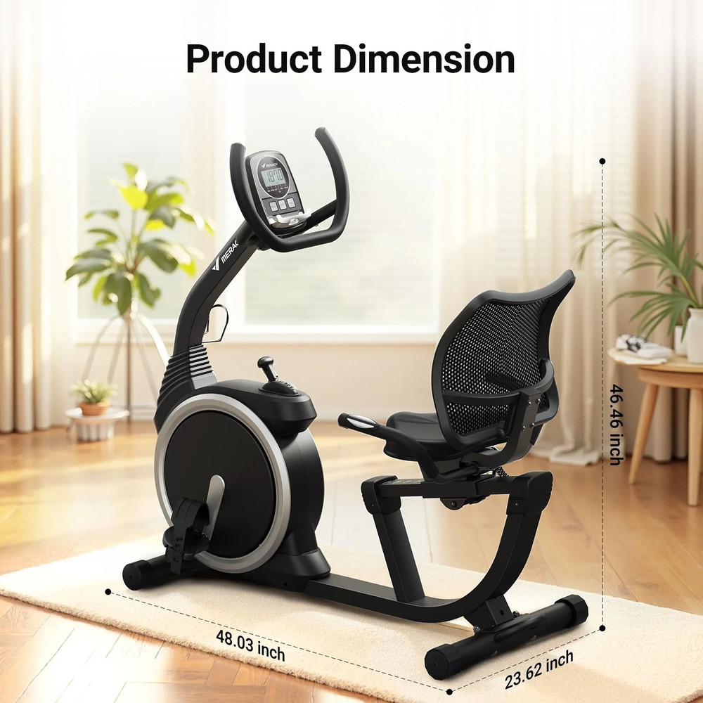 Premium Recumbent Exercise Bike For Quiet Comfortable Home Workouts 4