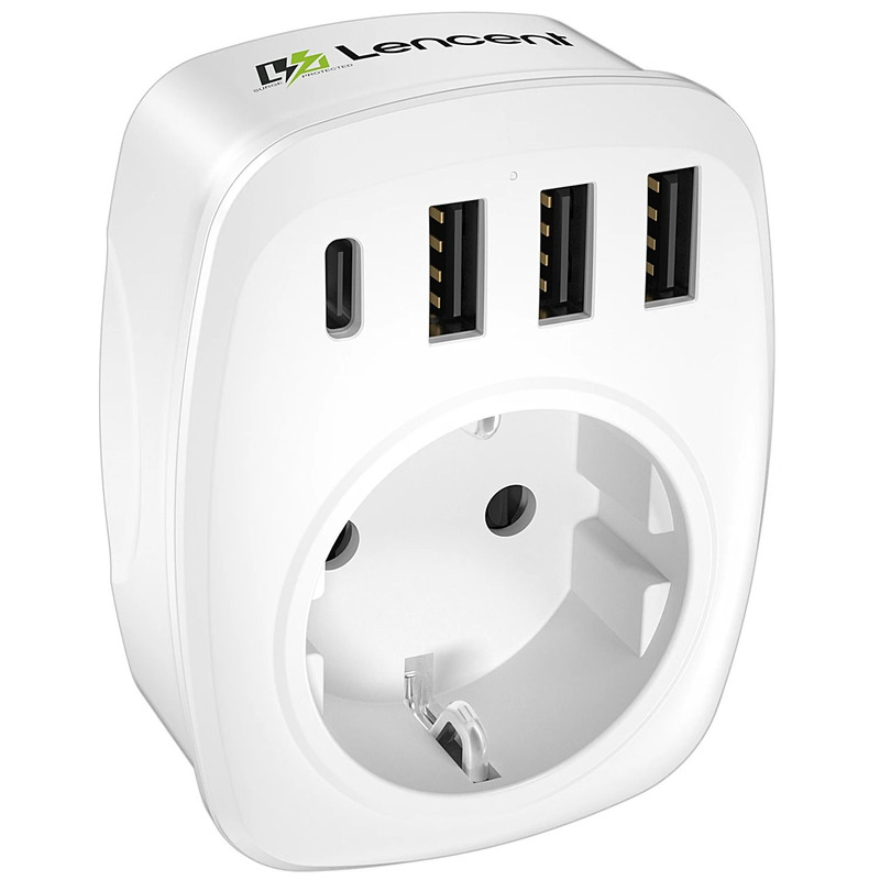Compact EU Power Cube With AC Outlets USB And Type C Charging 6