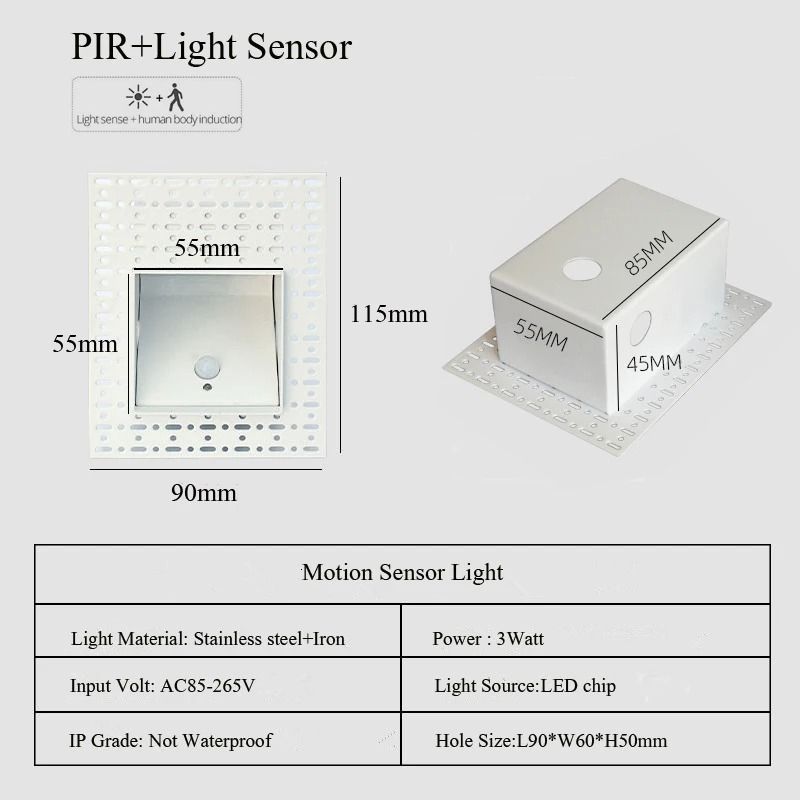 Embedded LED Step Light With Motion Detection 8