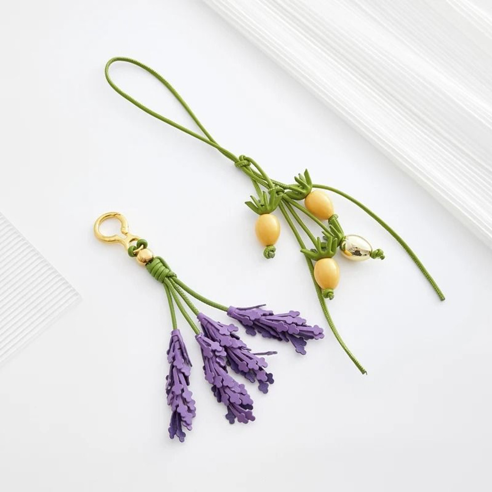 Leather Flower Bag Charm 12