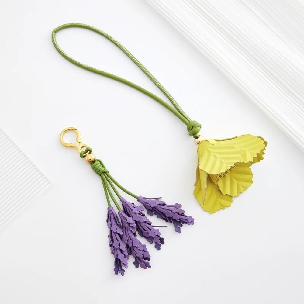Leather Flower Bag Charm 15