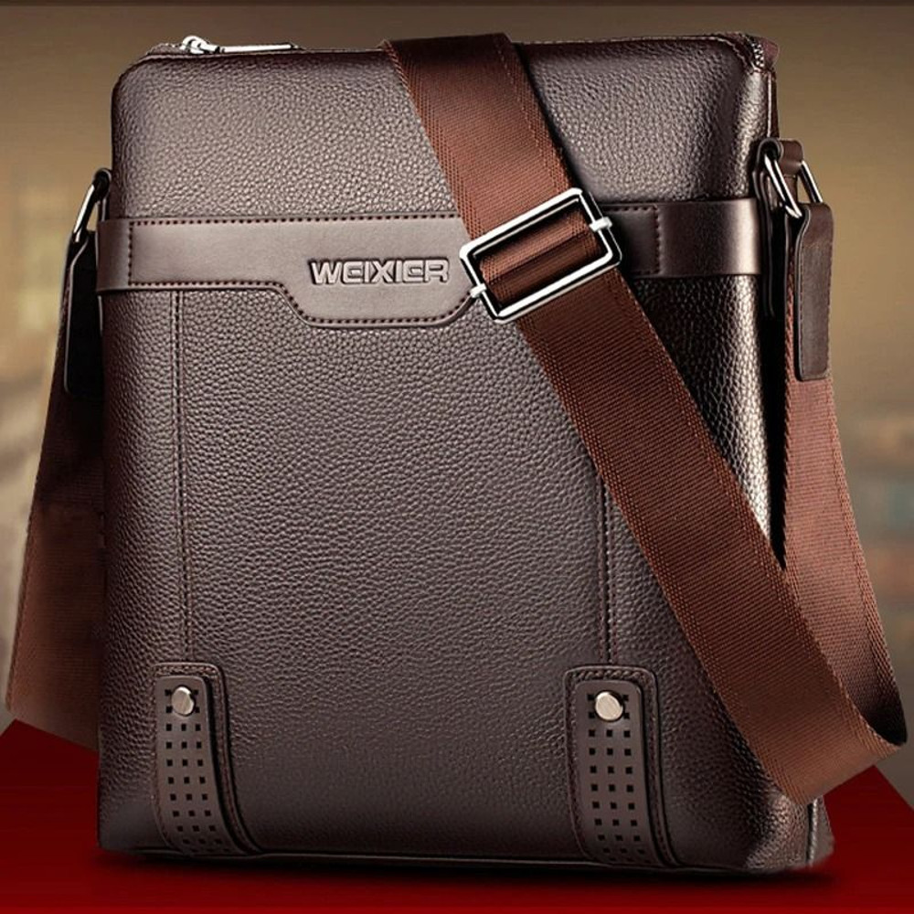 Vintage Style PU Leather Messenger Bag For Men 0