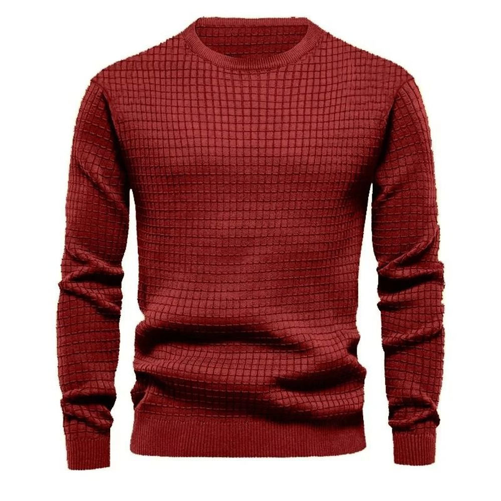 Mens Casual Crew Neck Sweatshirt Solid Color Long Sleeve Top 9